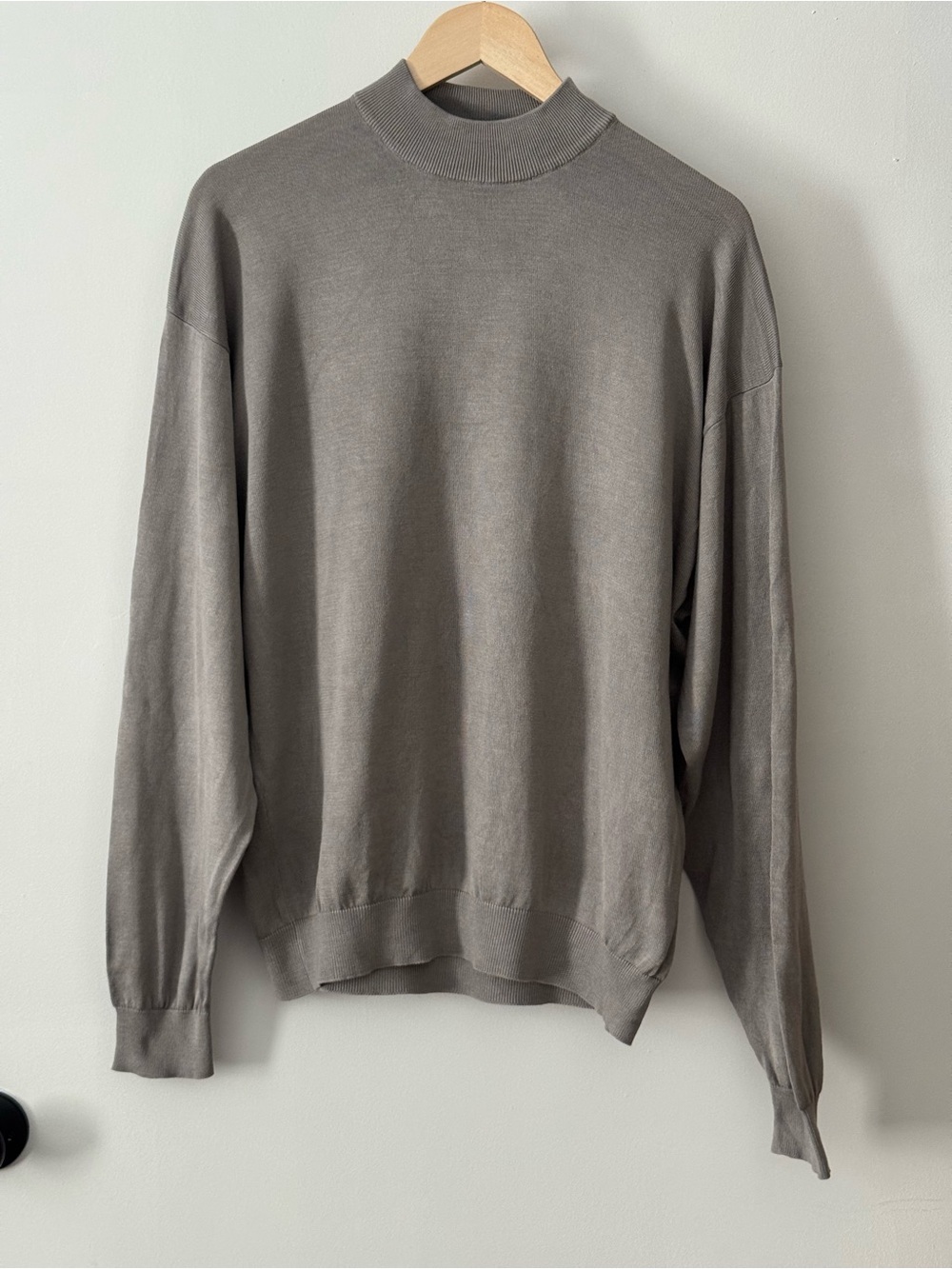 Pronto Uomo Silk Cotton Mock Neck Sweater Gray Men’s XL